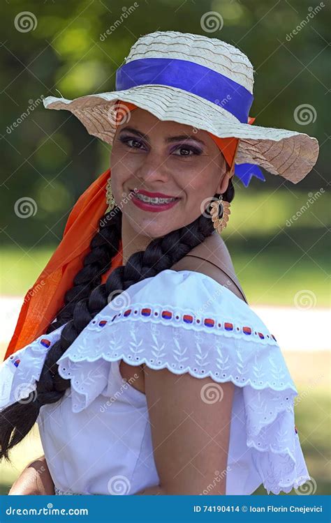 Young Woman from Costa Rica in Traditional Costume 3 Editorial Stock ...