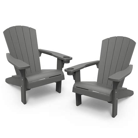 Buy Keter Alpine Adirondack 2 Pack Resin Outdoor Furniture Patio Chairs ...