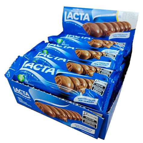 Chocolate Ao Leite Lacta 34g contendo 12 unidades