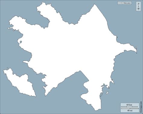 Azerbaijan free map, free blank map, free outline map, free base map ...