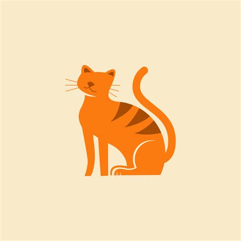 A cat sits on a beige background. 21776402 Vector Art at Vecteezy