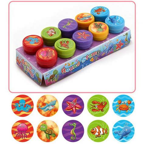 Clearance! Assorted Funny Self-Inking Plastic Stampers Set for Kids Ink ...