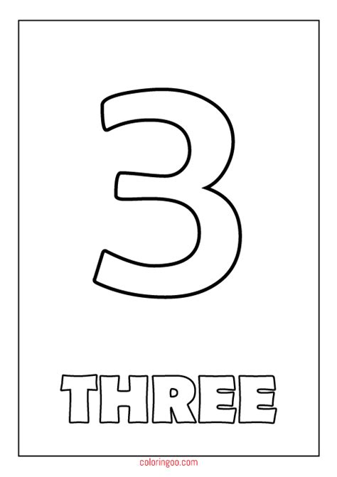 Number 3 Coloring Page - Ryan Fritz's Coloring Pages