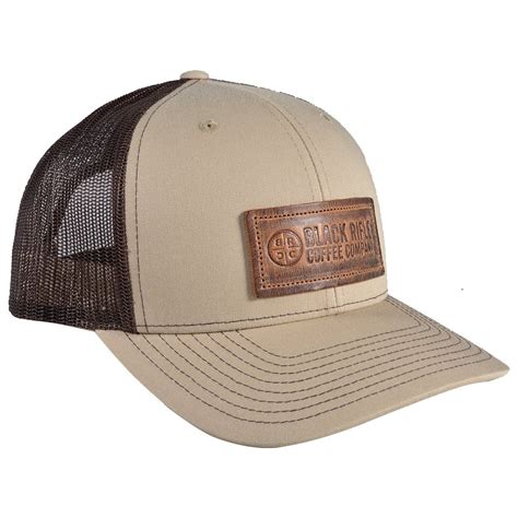 Leather Patch Trucker Hat - Tan w/Brown Mesh | Leather patches, Leather, Trucker hat