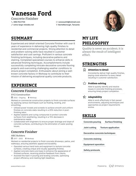 3 Successful Concrete Finisher Resume Examples And Writing Tips for 2024