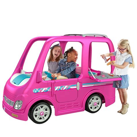 Power Wheels Barbie Dream Camper, Battery-Powered Ride-On Vehicle ...