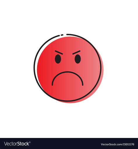 Red cartoon face angry people emotion icon Vector Image