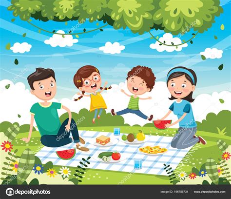 Vector Illustration Family Picnic Stock Illustration by ©yusufdemirci #196786734