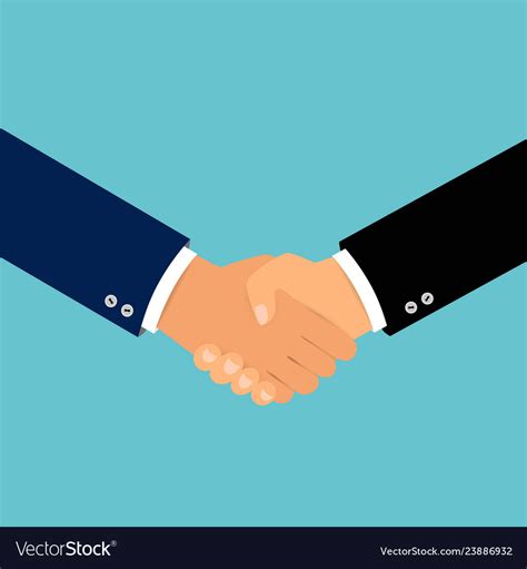 Business handshake shaking hands flat design Vector Image