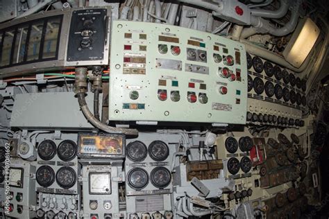 submarine control room interior view Stock Photo | Adobe Stock