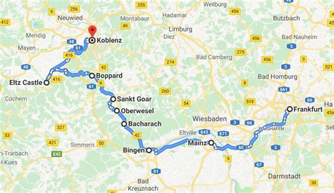 Rhine valley road trip map - My Ticklefeet