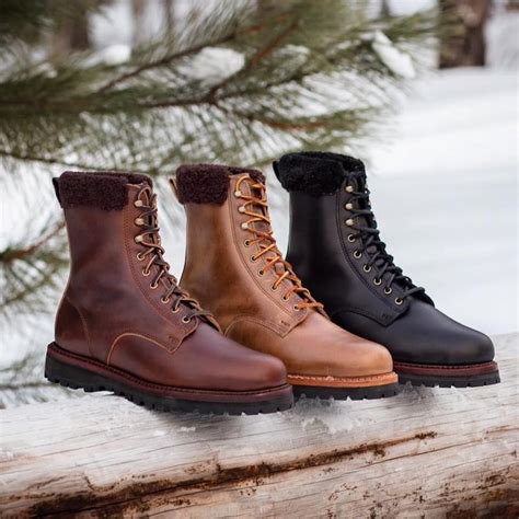 Mens Leather Winter Boots