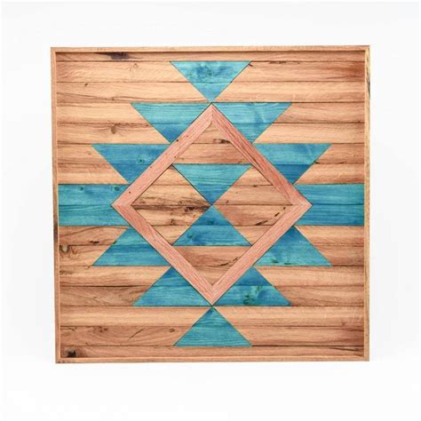 Boho Abstract Wood Wall Art - Blue #WoodworkingTools #woodworkingplans | Wood wall art ...