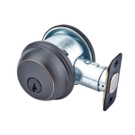 Schlage Single Cylinder Aged Bronze Single Cylinder Deadbolt B60N V 716 at Lowes.com