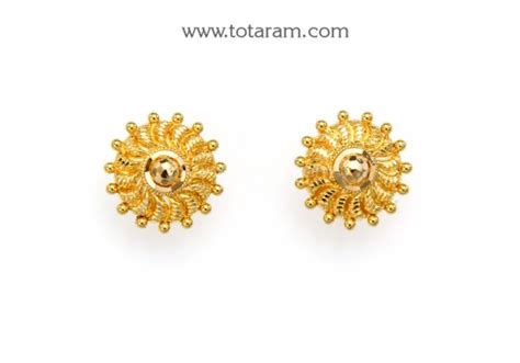 22K Gold Earrings For Women - 235-GER16349 in 3.800 Grams