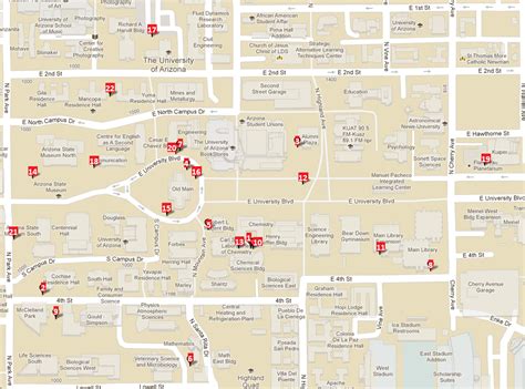 University Of Arizona Map Of Campus