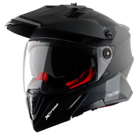 AXOR X-CROSS Dual Visor SC Matt Black Red Dual Sport Helmet | Custom Elements