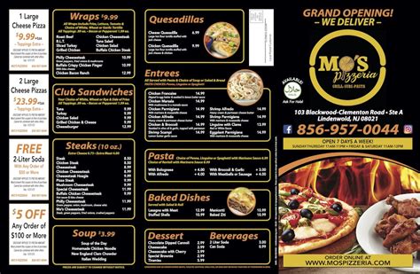 Menu - MO'S PIZZA