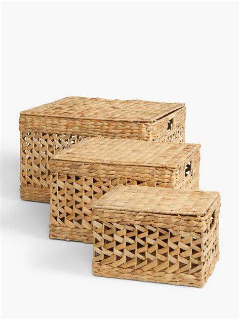 John Lewis ANYDAY Water Hyacinth Nesting Trunks, Set of 3 | Water hyacinth, Basket weaving ...