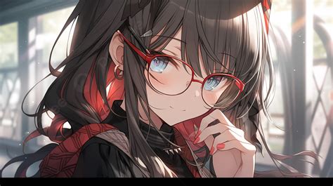 An Anime Girl Is Wearing Glasses And Talking Background, 3d Eyeglasses ...