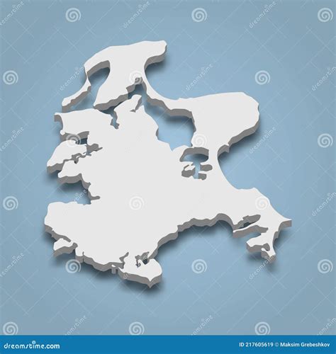 3d Isometric Map of Rugen is an Island in Germany Stock Vector ...