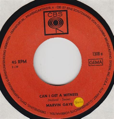 Marvin Gaye – Can I Get A Witness (1963, Vinyl) - Discogs