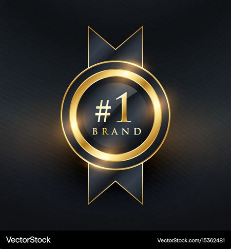 No 1 brand premium golden label badge design Vector Image