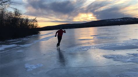 Epic ice skating adventure on Lake Wausau Rib Mountain