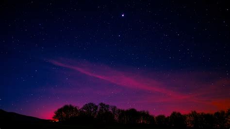 Download wallpaper 2560x1440 blue pink sky, starry night, nature, dual wide 16:9 2560x1440 hd ...