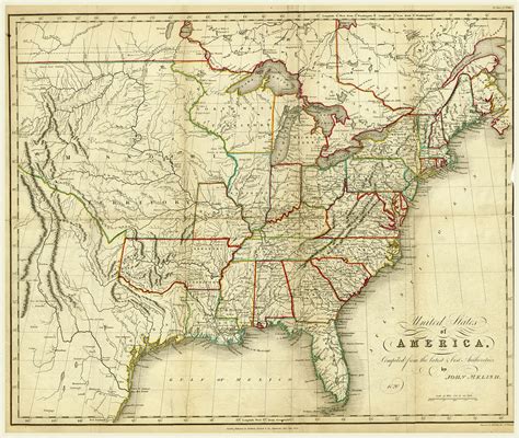 America Map 1822-1823 Drawing by Litz Collection - Fine Art America