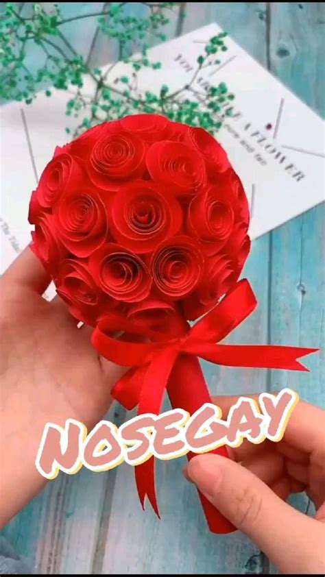 DIY Paper Nosegay - Amazing Paper Craft Ideas [Video] | Paper crafts, Diy gifts, Origami crafts ...