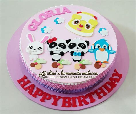 Baby bus design fresh cream cake #paulineshomemademalacca Second ...