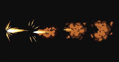 Premium Vector | Gun flashes or gunshot animation collection of fire ...