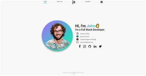 Portfolio template for developers, build in React