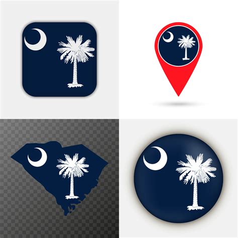 Set of South Carolina state flag. Vector illustration. 15260685 Vector Art at Vecteezy