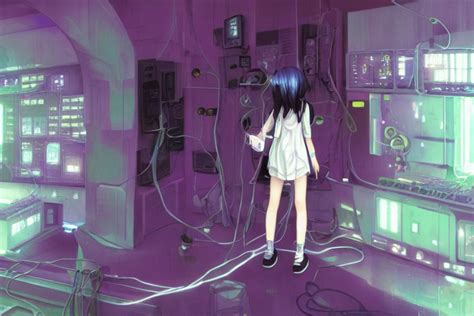 prompthunt: serial experiments lain, teen girl, wired landscape ...