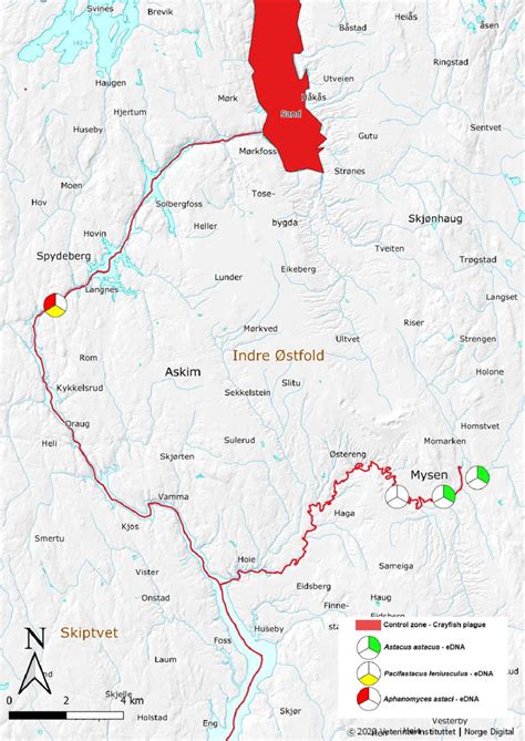 Overview map of the surveyed part of the southern part of Glomma ...