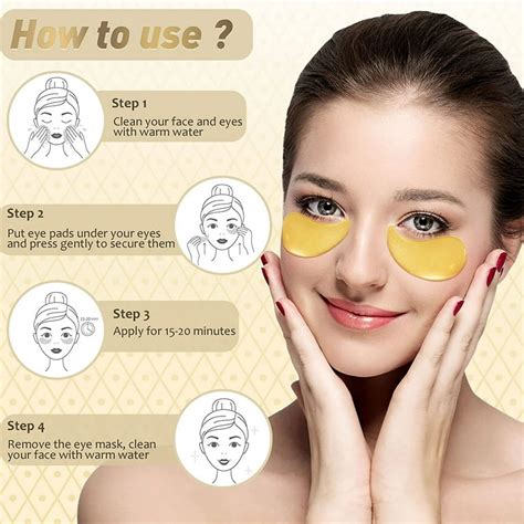 Under Eye Patches, 60 Pcs 24k Gold Under Eye Mask for Puffy Eyes Dark Circles Treatments Under ...