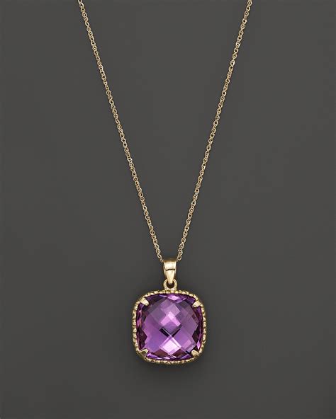 Amethyst Pendant Necklace in 14K Yellow Gold, 18" | Bloomingdale's