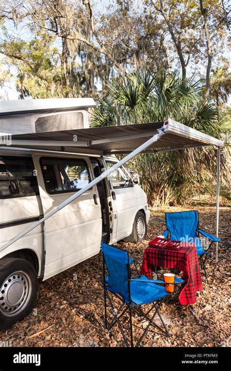 Volkswagon van camper in campground, Florida, USA Stock Photo - Alamy