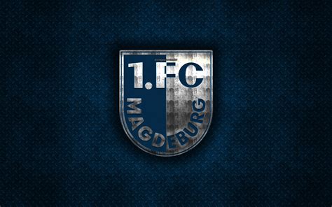 Download wallpapers Magdeburg FC, blue metal background, Bundesliga 2 ...