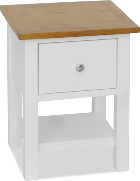 Howcool White Nightstand with Drawer and Storage Shelf, Bedside Table ...