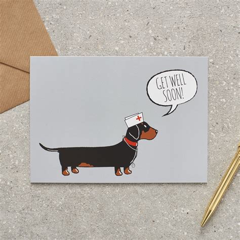 Dachshund / Sausage Dog Get Well Soon Card £2.95 - Mischievous Mutts - Greeting Cards Sweet ...