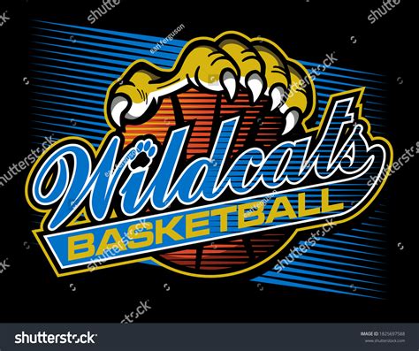 Wildcats Basketball Team Design Script Large Stock Vector (Royalty Free ...