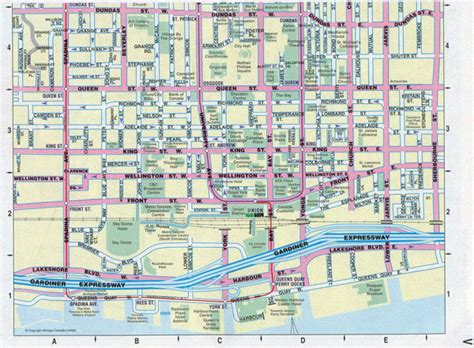 Large detailed tourist map of downtown of Toronto city | Vidiani.com ...