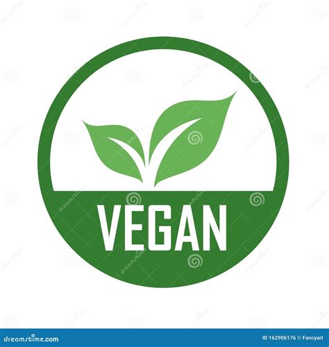 Vegan Logo with Green Leaves for Organic Vegetarian Friendly Diet- Universal Vegetarian Symbol ...