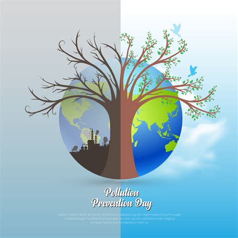 National pollution control day design background vector. World ...