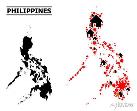 War collage vector map of philippines. geographic collage map posters ...