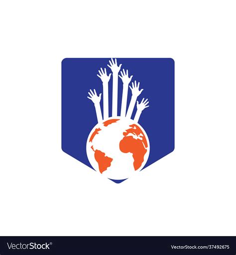 World hands logo design template Royalty Free Vector Image