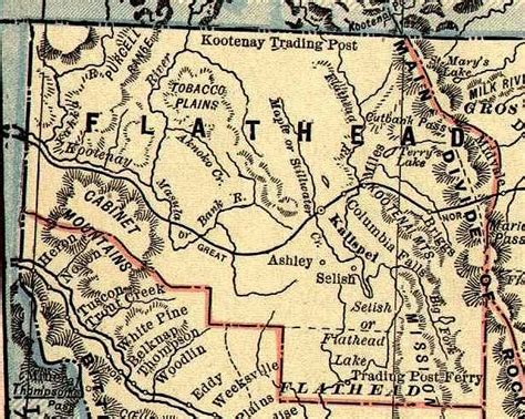 Map of Flathead County, Montana 1893-1895